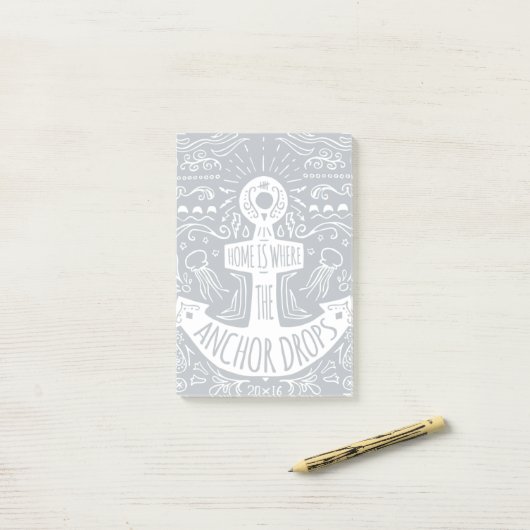 Thuis is waar de ankerpunten vallen post-it® notes (Op bureau)