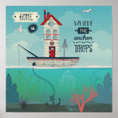 Thuis is waar de ankerpunten vallen poster (Voorkant)