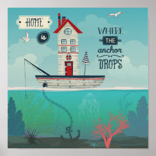 Thuis is waar de ankerpunten vallen poster