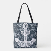 Thuis is waar de ankerpunten vallen tote bag (Achterkant)