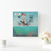 Thuis is waar de ankerpunten vallen vierkante klok (Huis)