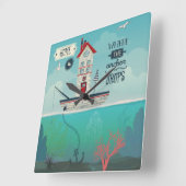 Thuis is waar de ankerpunten vallen vierkante klok (Hoek)