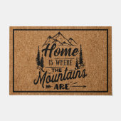 Thuis is waar de bergen een rustige familie zijn deurmat (Voorkant)