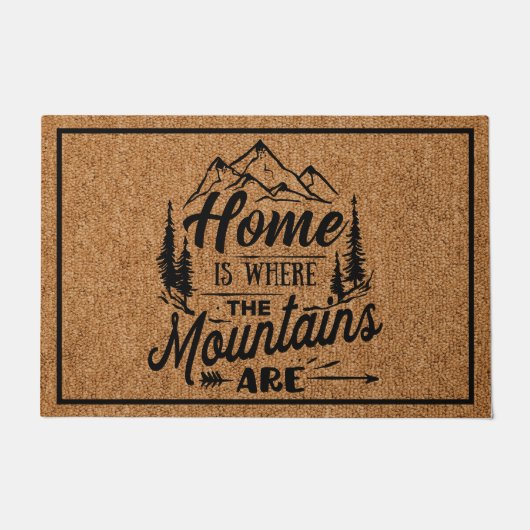 Thuis is waar de bergen een rustige familie zijn deurmat (Voorkant)