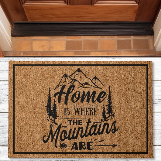 Thuis is waar de bergen een rustige familie zijn deurmat