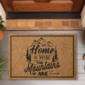 Thuis is waar de bergen een rustige familie zijn deurmat