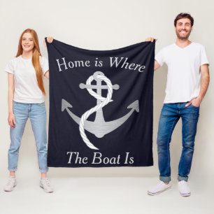 Thuis is waar de boot een handtas is fleece deken
