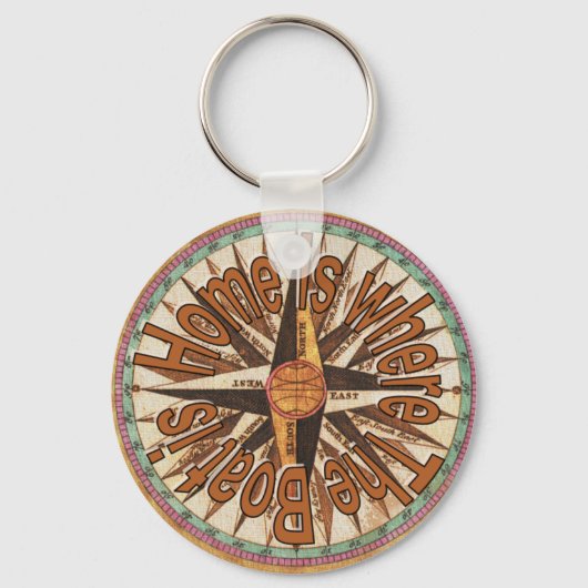 Thuis is waar de boot is, Nautical Zee Shipping Sleutelhanger (Voorkant)