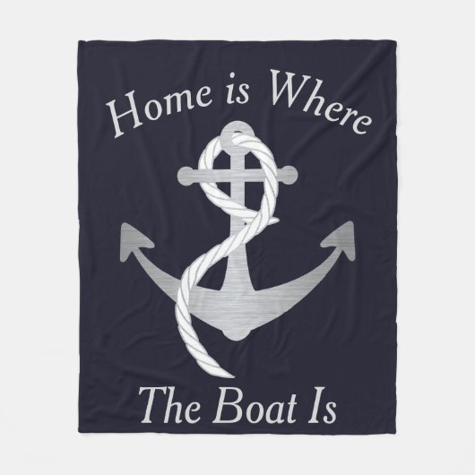 Thuis is waar de boot is nautische ankerboot fleece deken (Voorkant)
