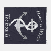 Thuis is waar de boot is nautische ankerboot fleece deken (Voorkant (Horizontaal))