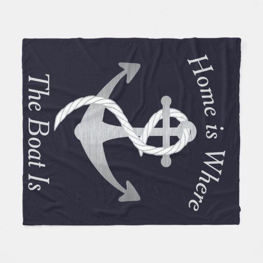 Thuis is waar de boot is nautische ankerboot fleece deken (Voorkant (Horizontaal))