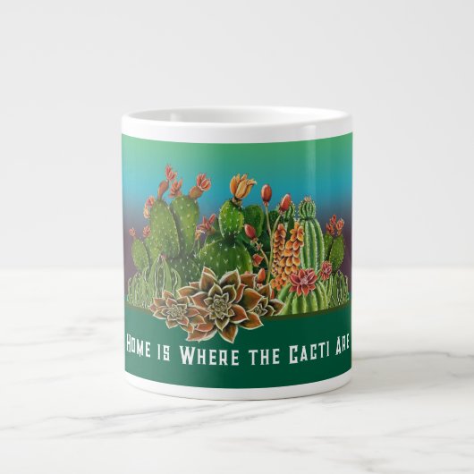 Thuis is waar de cactussen zijn grote koffiekop (Voorkant)