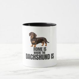 Thuis is waar de chocolade & de bruine Dachshund i Mok