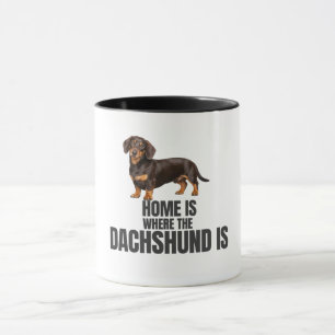 Thuis is waar de chocolade & de bruine Dachshund i Mok