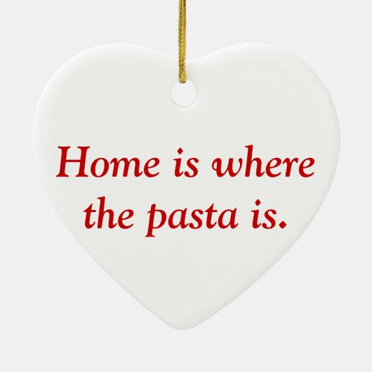 Thuis is waar de deegwaren versierd zijn keramisch ornament (Achterkant)