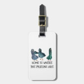 Thuis is waar de duiven zijn bagagelabel (Voorkant verticaal)