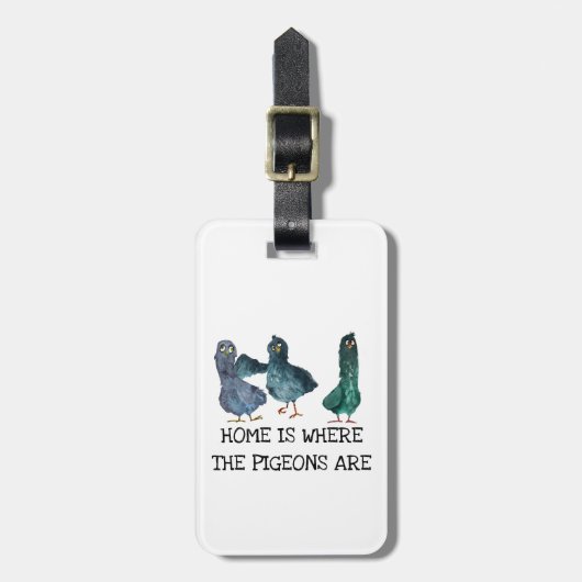 Thuis is waar de duiven zijn bagagelabel (Voorkant verticaal)