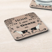 Thuis is waar de geiten zijn - Alpiene melkgeit Bier Onderzetter (Linkerzijde)