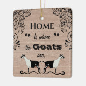Thuis is waar de geiten zijn - Alpiene melkgeit Keramisch Ornament (Links)