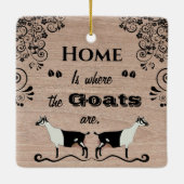 Thuis is waar de geiten zijn - Alpiene melkgeit Keramisch Ornament (Achterkant)