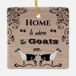 Thuis is waar de geiten zijn - Alpiene melkgeit Keramisch Ornament