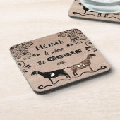 Thuis is waar de geiten zijn - Nubian Dairy Goat Bier Onderzetter (Linkerzijde)