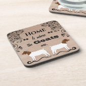 Thuis is waar de geiten zijn - vleesgeit bier onderzetter (Linkerzijde)