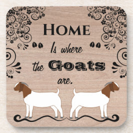 Thuis is waar de geiten zijn - vleesgeit bier onderzetter