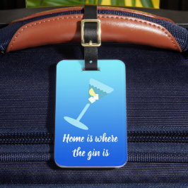 Thuis is waar de gin is. Gepersonaliseerd, jouw na Bagagelabel