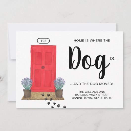 Thuis is waar de hond beweegt aankondiging (Voorkant)