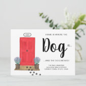 Thuis is waar de hond beweegt aankondiging (Staand voorkant)