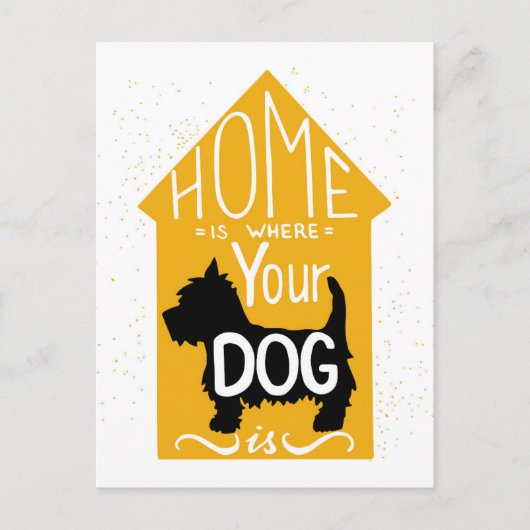 Thuis is waar de hond briefkaart (Voorkant)