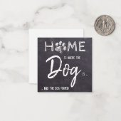 Thuis is waar de hond de bewegende mededeling van  notitiekaartje (Voorkant / Achterkant in situ)