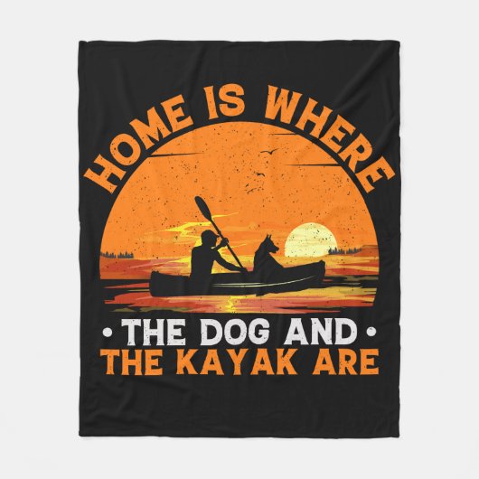 Thuis is waar de hond en Kayak zijn Fleece Deken (Voorkant)