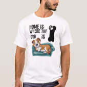 Thuis is waar de Hond is Dachshund T-shirt (Voorkant)