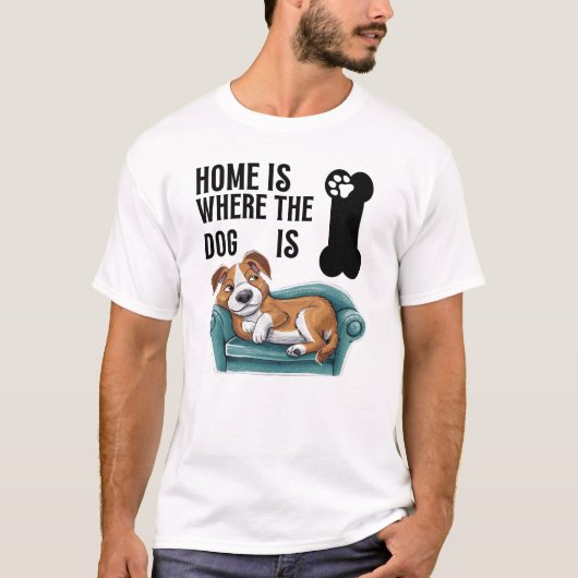 Thuis is waar de Hond is Dachshund T-shirt (Voorkant)