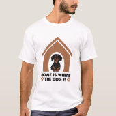 Thuis is waar de Hond is Dachshund T-shirt (Voorkant)