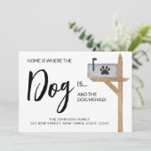 Thuis is waar de hond is dat we de hond hebben ver aankondiging (Staand voorkant)