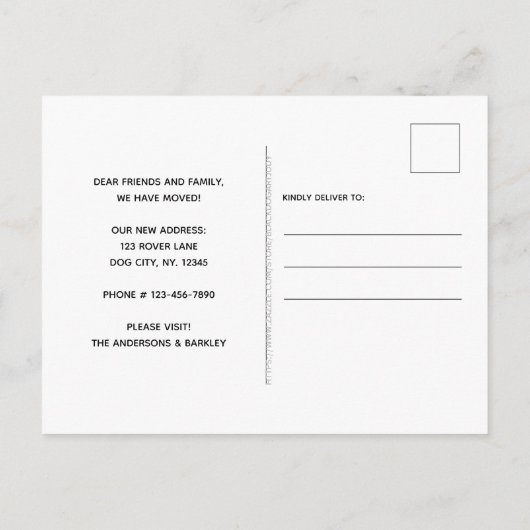 Thuis is waar de hond is dat we een huisdier hebbe aankondigingskaart (Achterkant)