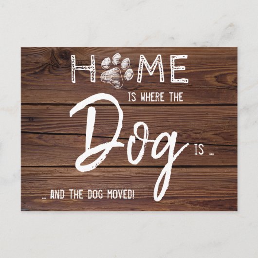 Thuis is waar de hond is dat we een huisdier hebbe aankondigingskaart (Voorkant)