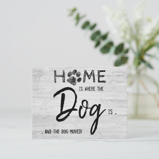 Thuis is waar de hond is dat we het huisdier hebbe aankondigingskaart (Staand voorkant)