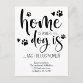 Thuis is waar de hond is gepersonaliseerd huisdier aankondigingskaart (Voorkant)