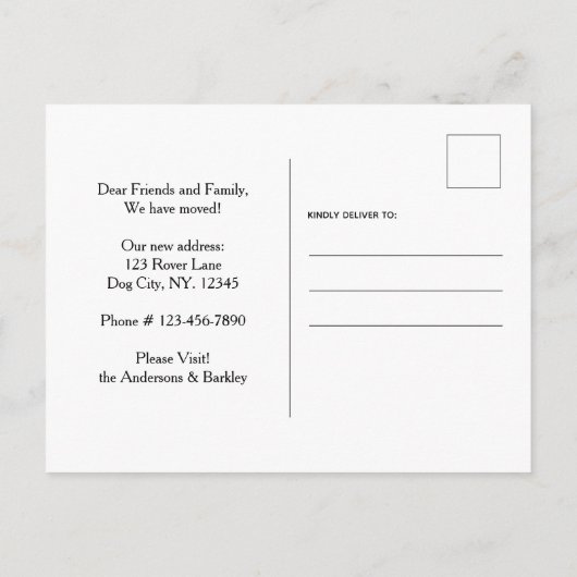 Thuis is waar de hond is gepersonaliseerd huisdier aankondigingskaart (Achterkant)