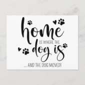 Thuis is waar de hond is gepersonaliseerd huisdier aankondigingskaart (Voorkant)