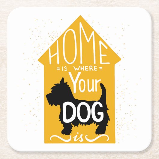 Thuis is waar de hond is kartonnen onderzetters (Voorkant)