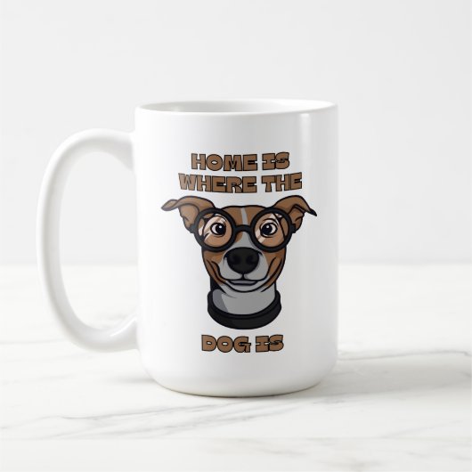 Thuis is waar de hond is koffiemok (Links)