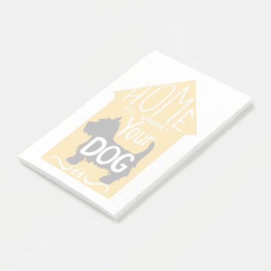 Thuis is waar de hond is post-it® notes (Schuin)