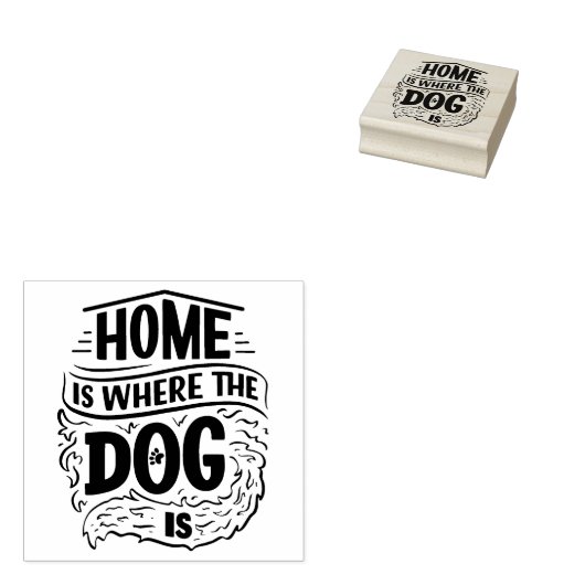 Thuis is waar de hond is rubberstempel (Gestempeld)