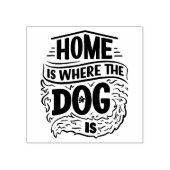 Thuis is waar de hond is rubberstempel (Afrduk)