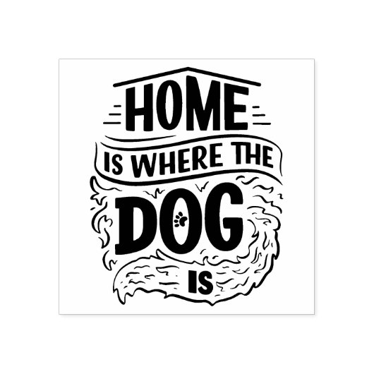 Thuis is waar de hond is rubberstempel (Afrduk)